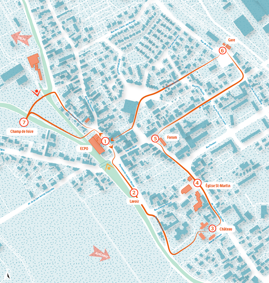 parcours piéton plan